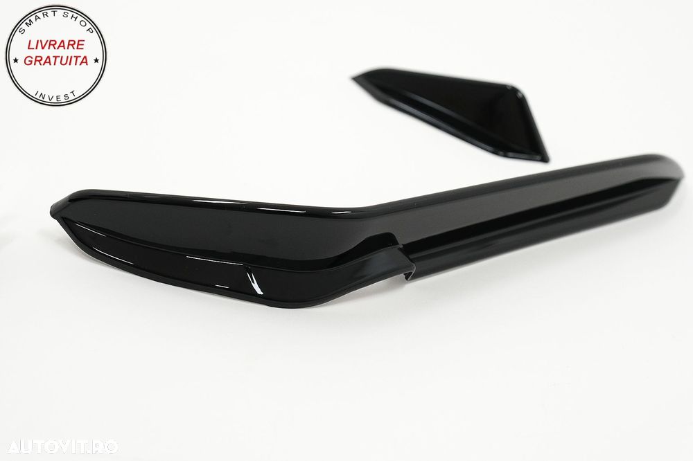 Ornamente bara fata flapsuri VW Golf 7.5 R Hatchback (2017-2020) Negru Lucios- livrare gratuita - 4
