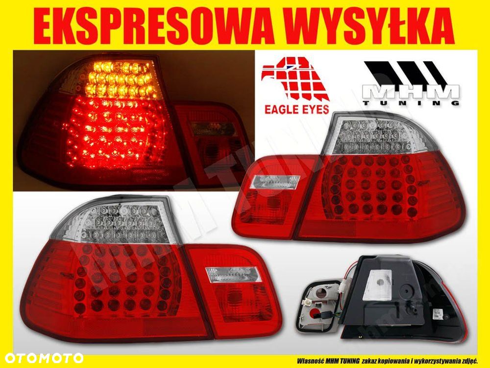 LAMPY TYL NE KPL 4szt LED DIODY TUNING RED WHITE BMW 3 E46 1998-2001 SEDAN - 2