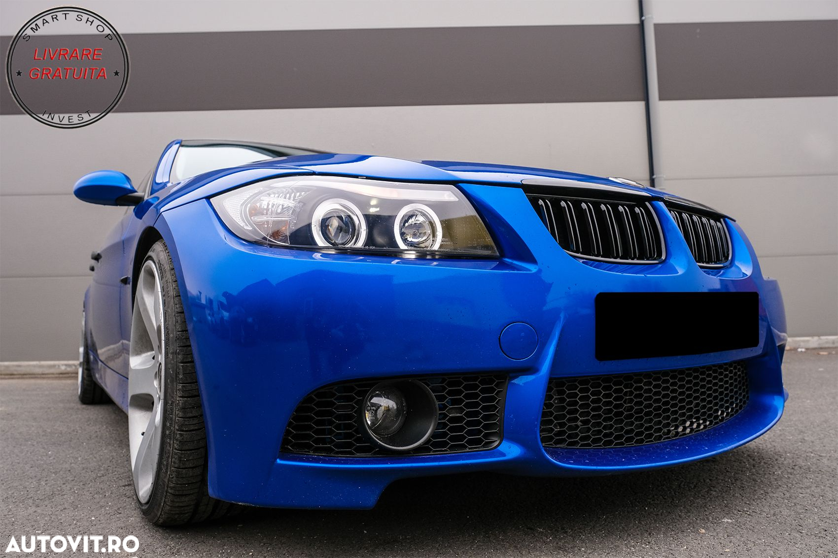 Grile Centrale Duble BMW Seria 3 E90 E91 Pre-LCI (2005-2008) M-Design Negru Lucios- livrare gratuita - 13