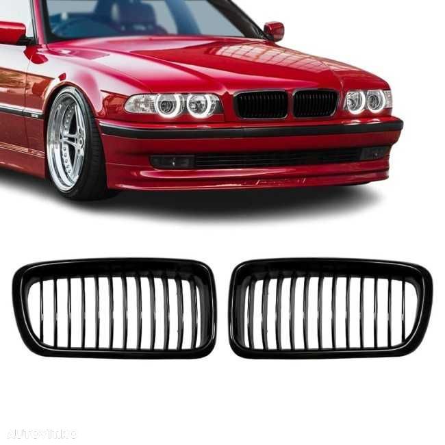 Grile Simple Nari Bara Fata BMW Seria 7 E38 (94-01), Negru Lucios - 1