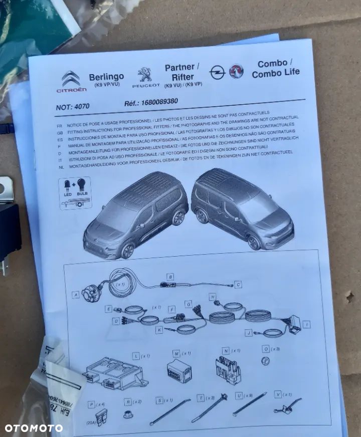 Moduł wiązka haka holowniczego Opel Combo E Peugeot Partner III Rifter Citroën Berlingo III 1682589280 - 3