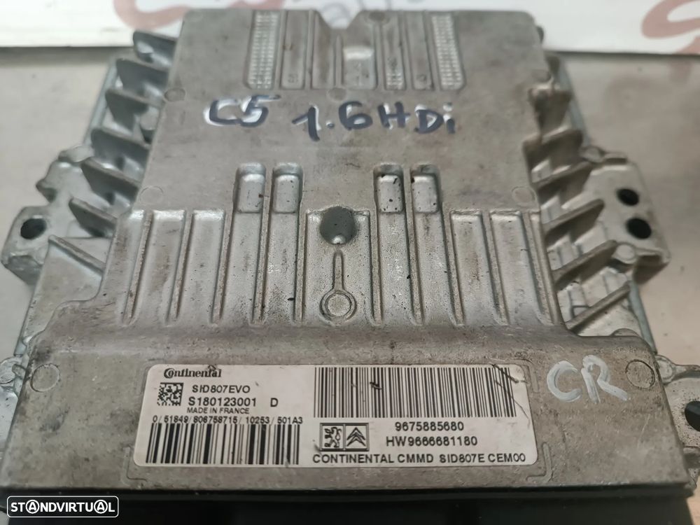 UNIDADE / CENTRALINA DO MOTOR PEUGEOT 308 3008 508 5008 CITROEN C4 C5 PICASSO 1.6HDI 8V S180123001D 9675885680 9666681180 - 3