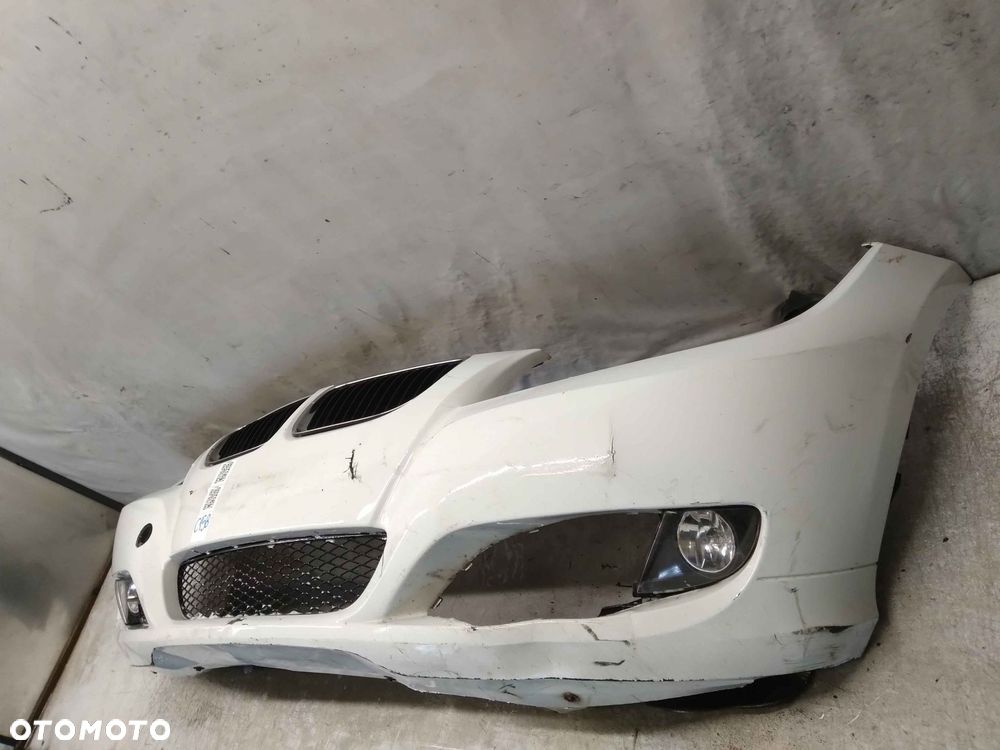 ^ ZDERZAK PRZÓD PRZEDNI BMW E90 E91 LIFT FL ALPINWEISS BIAŁY HALOGENY - 2