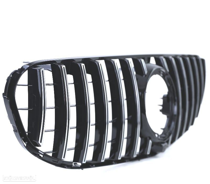 GRELHA FRONTAL MERCEDES GLC X253 SUV 20- LOOK AMG PRETO CROMADO - 2