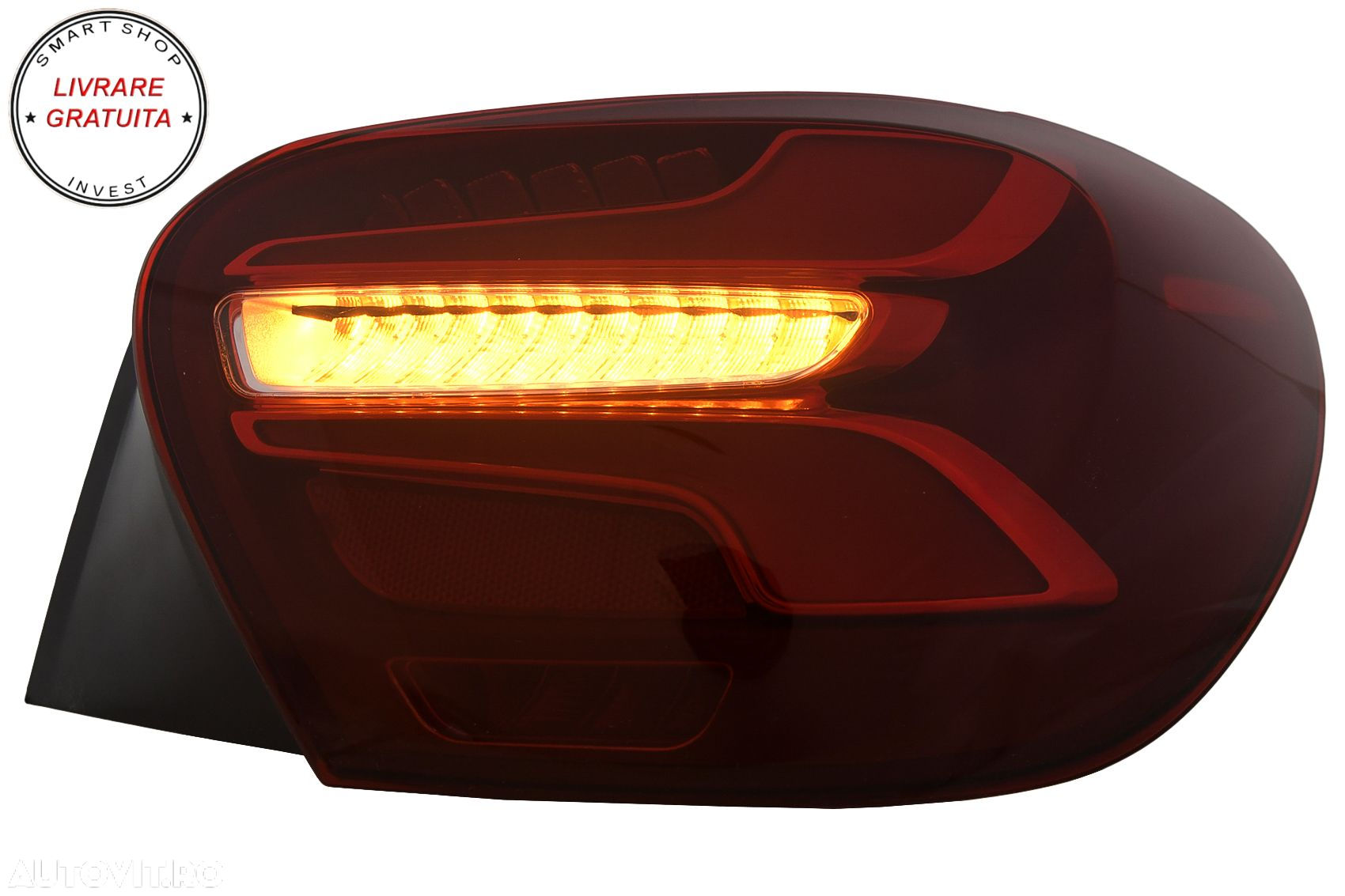 Stopuri LED Mercedes A-Class W176 (2013-08.2015) Facelift Design Rosu cu Semnal Di- livrare gratuita - 13