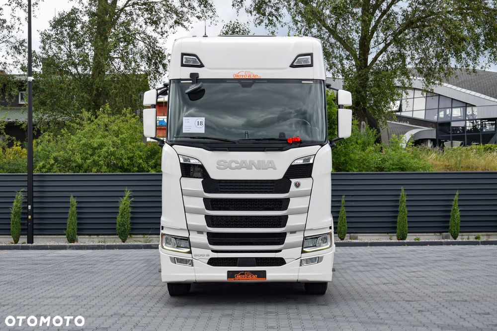 Scania 500S / FULL AIRMATIC / HYDRAULIKA / RETARDER / KLIMATYZACJA POSTOJOWA / ACC / KLIMA / 2 ZBIORNIKI PALIWA / FULL LEDY / FULL SPOILERY / SERWISOWANA / SPROWADZONA - 4