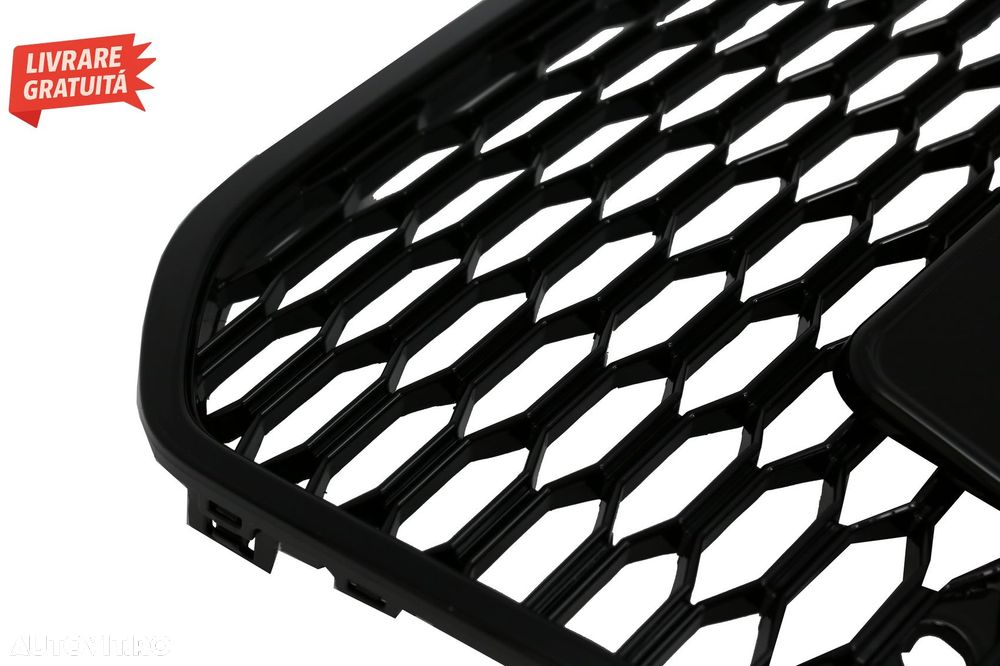 Grila Bara Fata Audi A6 C7 4G Pre-Facelift (2011-2014) RS6 Design Negru Lucios- livrare gratuita - 3