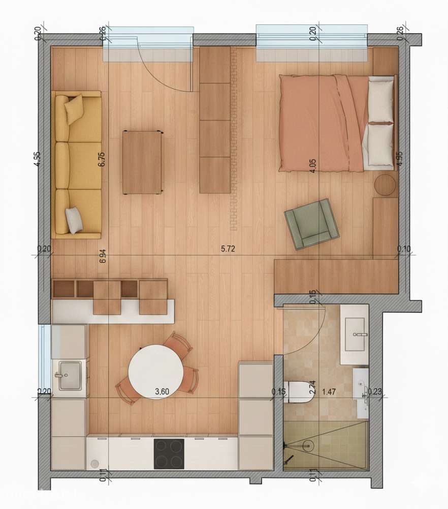 Apartamento T0 RENOVADO com vista desafogada - Grande imagem: 3/11