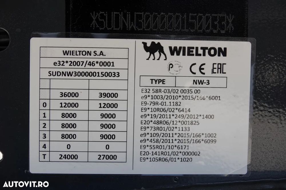 Wielton BASCULANTE ALUMINIU 36 M3 / FLAP / NOU-NOU 2025 / ETAJA 7MM / AXIE LIFTATOR / DISPONIBIL Imediat - 22