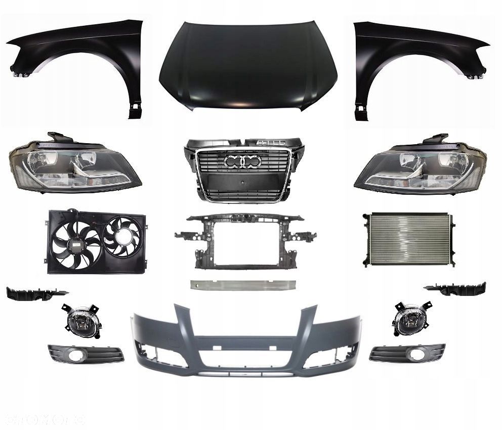 AUDI A3 8P 08-12 RATY 0% przód maska zderzak błotnik pas lampa - 1