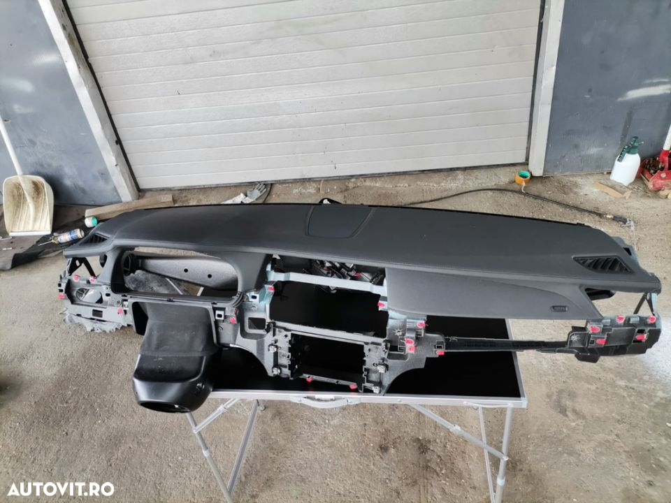 planșă bord bmw seria 7 F01 F02 2014 LCI piele originala cu tot cu airbag pasager aeroterma volan pe partea stânga kit piele Nappa Hud head up display dețin mai multe modele - 2
