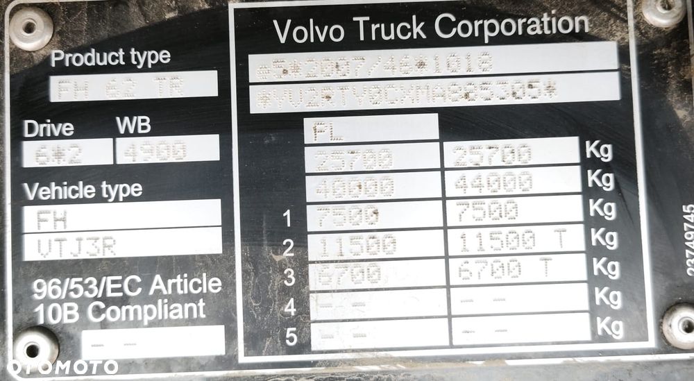 Volvo FH 460 / XXL / FIRANKA - 7,7 M / 6x2 / OŚ PODNOSZONA SKRĘTNA / KLIMA POSTOJOWA / - 38