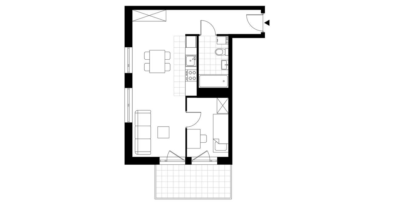 2-pokojowe mieszkanie 39m2 + balkon 6,62m2 - Pełny obrazek: 3/7