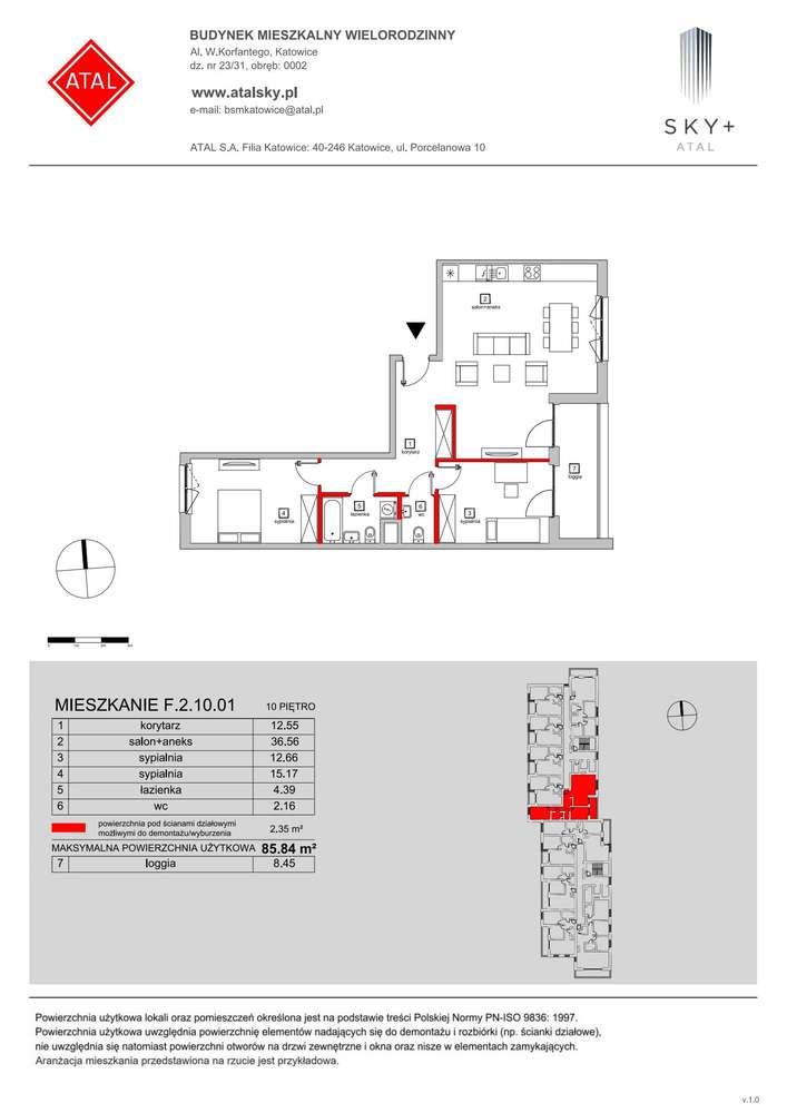 3-pokojowe mieszkanie 85m2 + loggia Bezpośrednio - Pełny obrazek: 2/24
