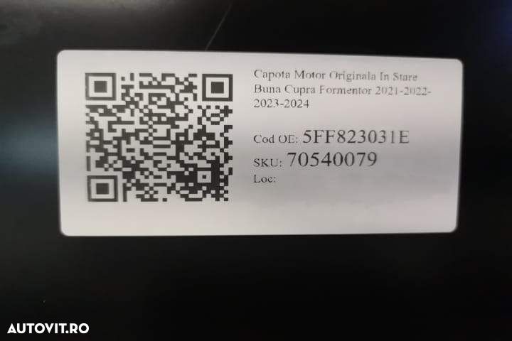 Capota Motor Originala In Stare Buna  Cupra  Formentor  1 [2020 - 2024 - 7