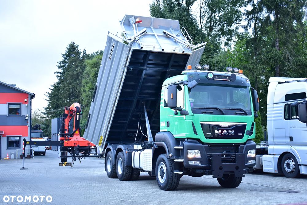 MAN TGS 33.480 6x6 BB Wywrotka 3 Stronna Meiller-Kipper + Palfinger PK 22002 EH/ 5 i 6 Funkcja/ Pilot/Czołownica/ Akcja zima/ Pod odśnieżanie/ Winterdienst/Kran/ Crane/ HDS / Sprowadzony ! - 19