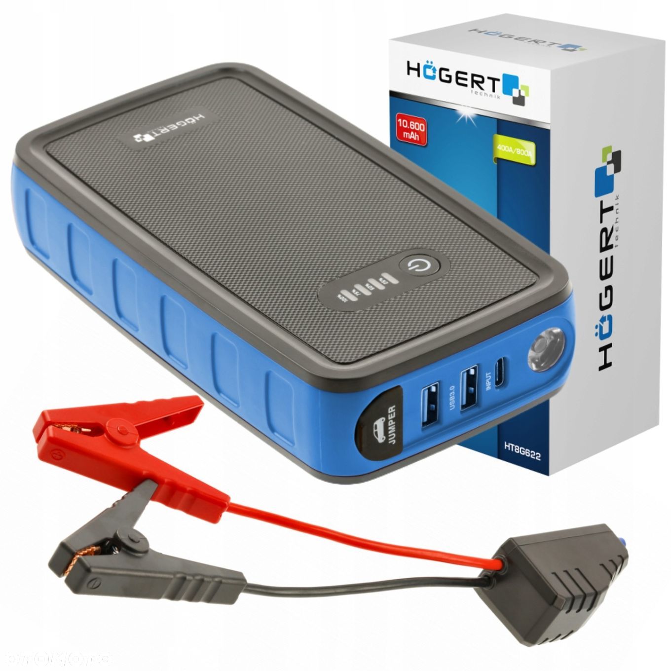 HOEGERT STARTER URZĄDZENIE ROZRUCHOWE 400A POWERBANK 12 V USB-C HT8G622 - 1