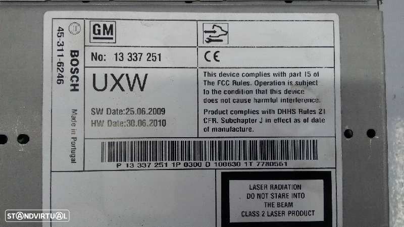 SISTEMA NAVEGAÇÃO GPS OPEL ASTRA J 2010 -13346052 - 2