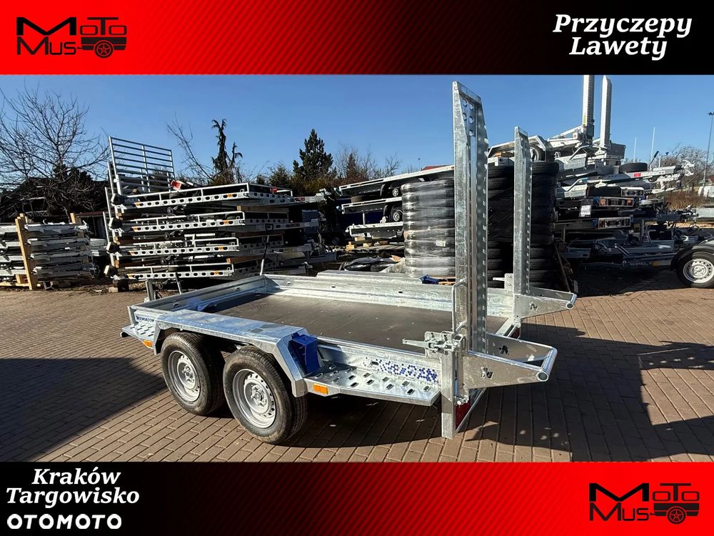 Niewiadów Przyczepa do przewozu sprzętu budowlanego Niewiadów K3027 Najazdy 305x155 cm pod minikoparke walec dostawa pod dom