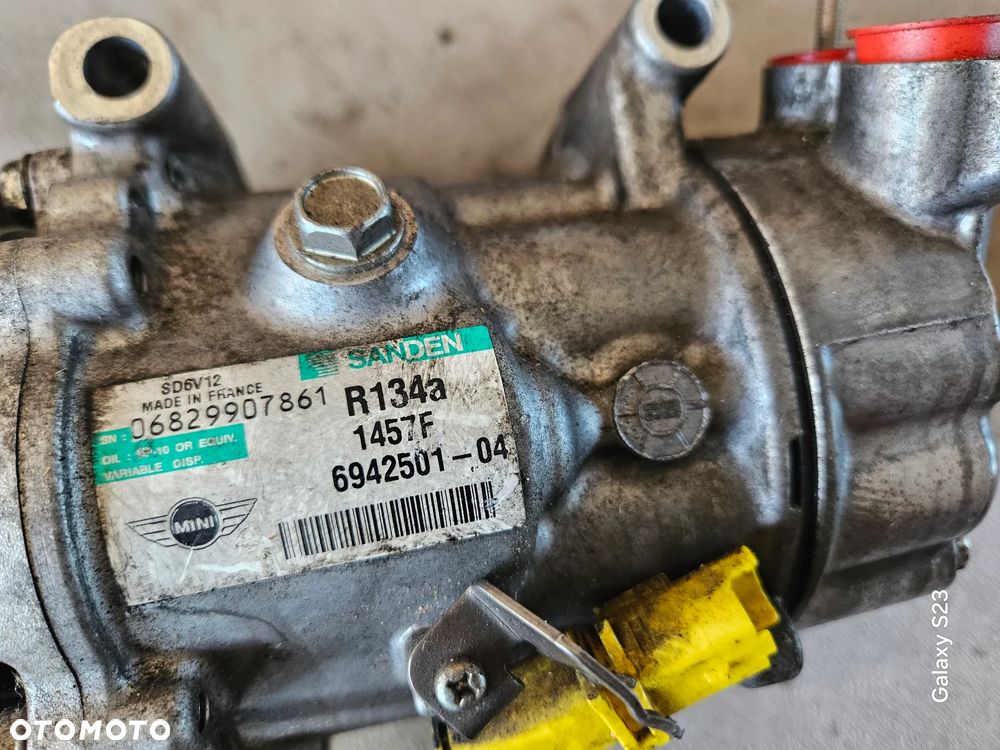 Sprężarka pompa kompresor klimatyzacji Mini Cooper S One R55 R56 R57 1,4 1,6 6942501 - 2