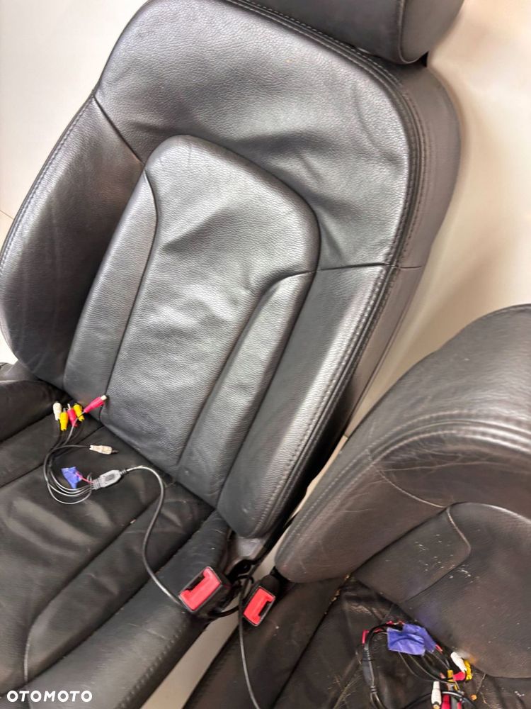 Audi Q7 4L 2009 Komplet Fotele SKÓRA CZARNA Z EKRANAMI GRZANE SCHOWKI - 13