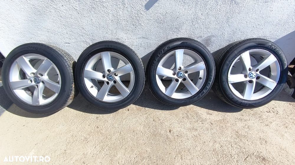 Jante Aliaj 5x112 R16 Barcelona Volkswagen 7JET45 anvelope vara 205/55/16 - 1