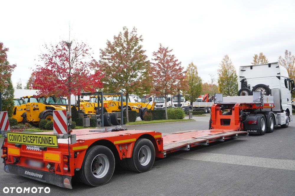 MAN TGX 28.510 6×2 / Naczepa niskopodwoziowa Kässbohrer LB2 TIEF-BETT / naczepa rozsuwana 16.5 m / DMC 65 t / osie skrętne - 9