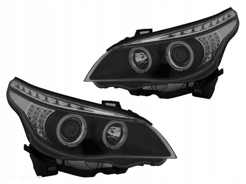Reflektory Lampy kpl Tuning Ringi Led Angel Eyes Blck Bmw 5 e60 e61 2003-07 - 1