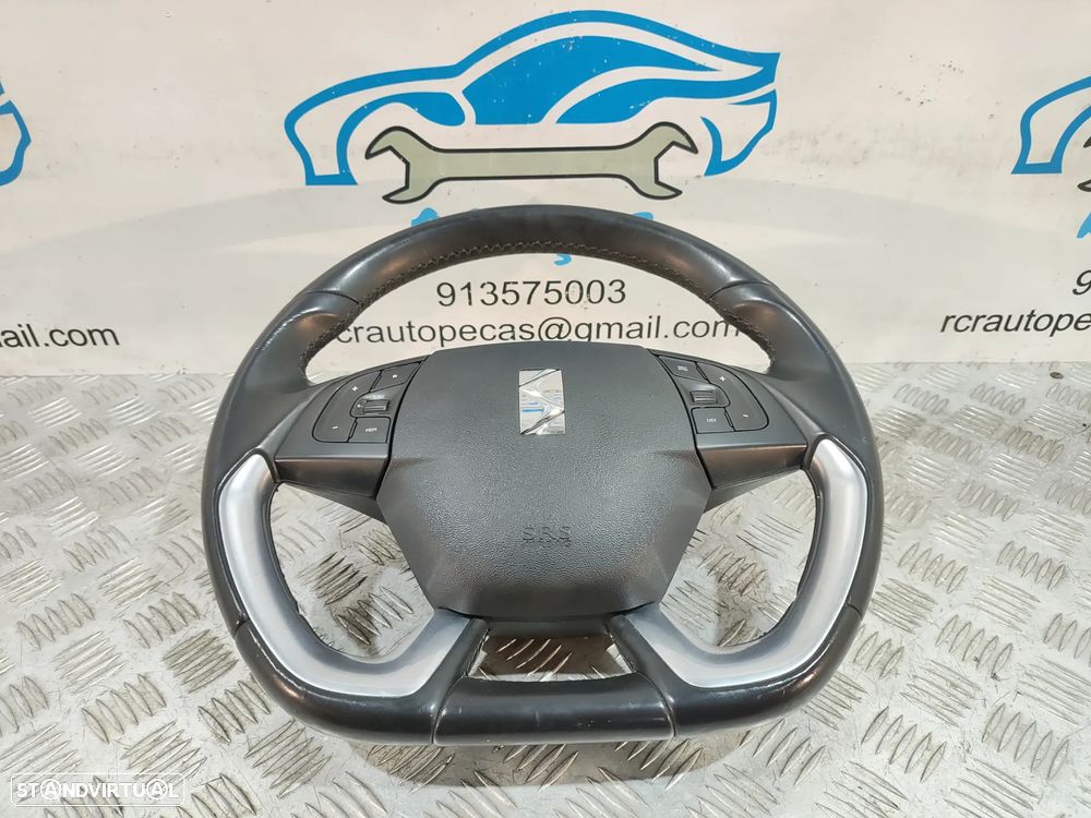 VOLANTE GUIADOR FLAT COMPLETO ORIGINAL CITROEN DS5 DS 5 98002842ZD COMANDOS MULTIFUNÇÕES PELE AIRBAG - 14
