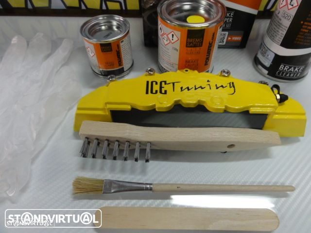 Tinta alta temperatura Foliatec de cor Amarelo Brilhante para bombas / pinças de travão, kit 3 c - 8