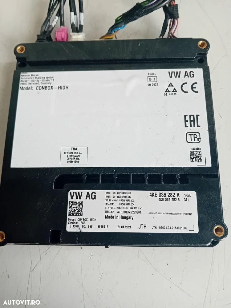 modul Combox Audi A6 4K C8 Vw Porsche Cod 4KE035282A 4KE035282B An 2018-2024 Cayenne Q8 Touareg - 4