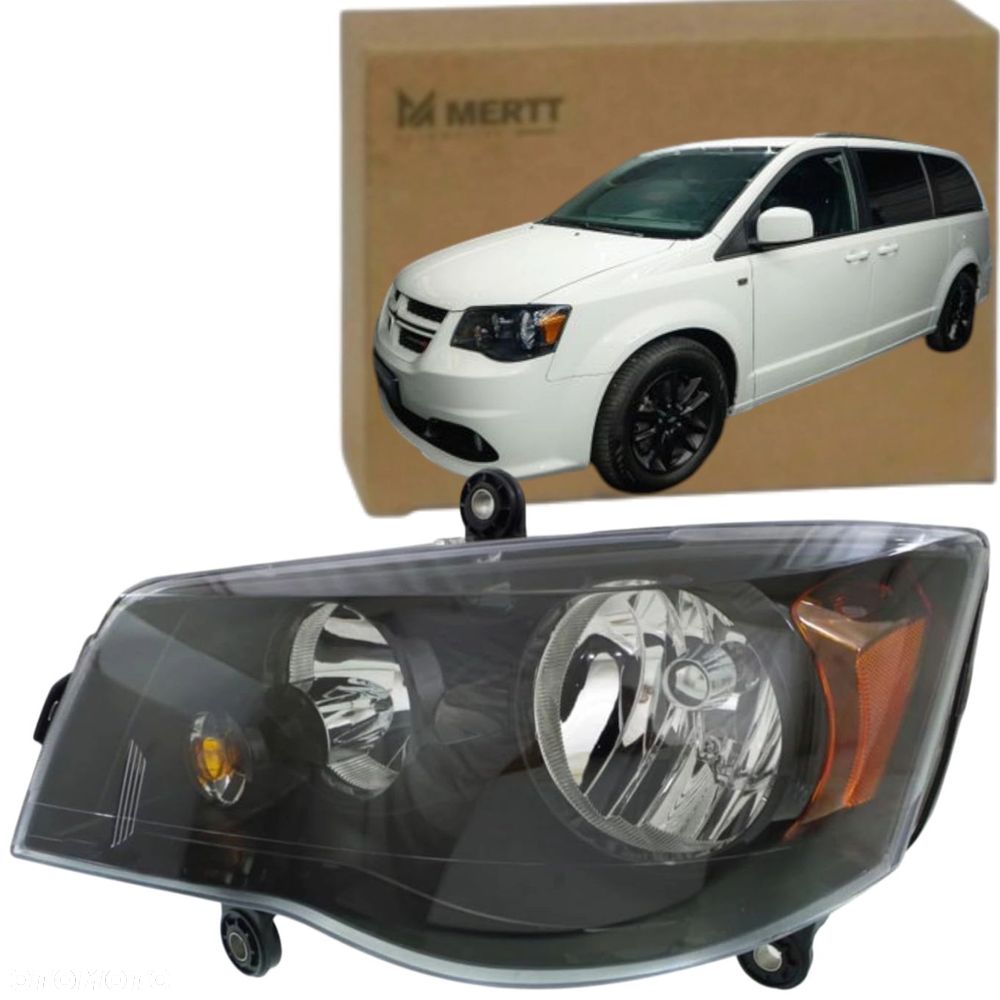 REFLEKTOR LAMPA PRZÓD CZARNY LEWY 68206501AA DODGE GRAND CARAVAN 2008-2016 - 2