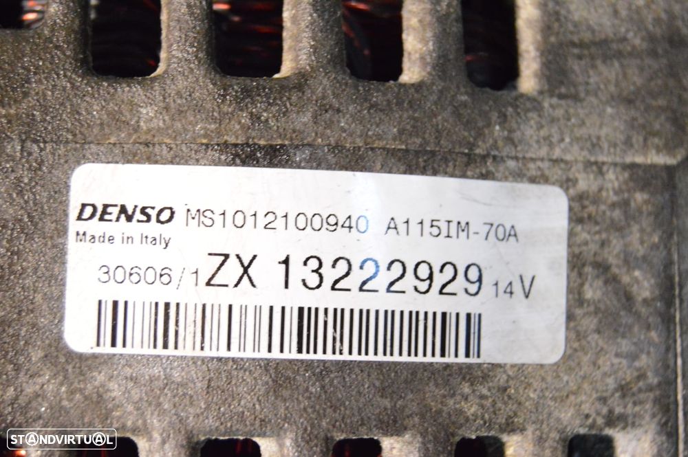 ALTERNADOR DENSO OPEL MS1012100940 306061 30606 ZX13222929 13222929 OPEL CORSA D S07 1.2i 16V 80CV Z12XEP ASTRA H A04 1.4 16V Z14XEP - 7