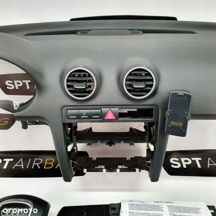 AUDI A3 8P DESKA ROZDZIELCZA KONSOLA KOKPIT PULPIT PODUSZKI AIRBAG AIR BAG PASY KIT SET - 3