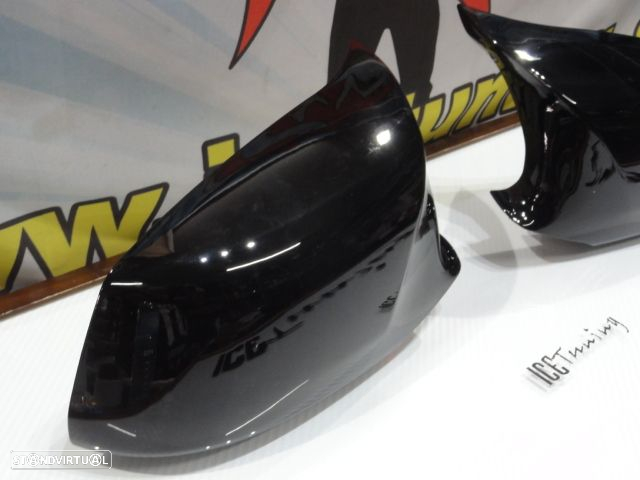 Capas, carcaça espelhos M4 look preto brilhante BMW F10 F11 F18 Pre LCI 2011-2013 em plástico - 6