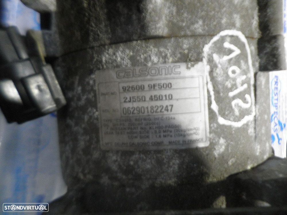 Compressor AC 926009F500  2J55045010 NISSAN  ALMERA N16 2000 1.8I 115CV 5P CINZA GASOLINA CALSONIC - 3