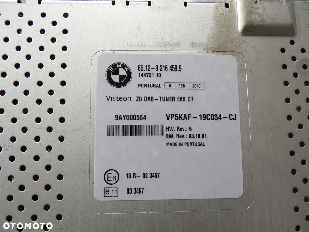BMW - E84,E81,E87,E90,91 - MODUŁ , STEROWNIK , TUNER TV DAB - 9216459 - 2