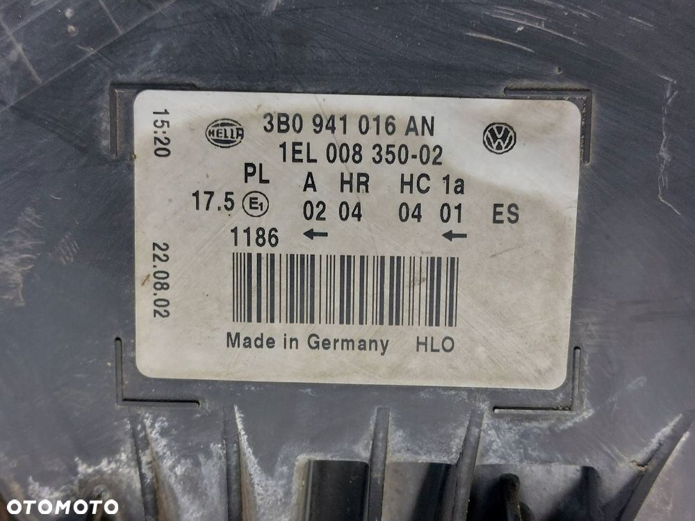 LAMPA LEWY PRAWY PRZÓD VOLKSWAGEN PASSAT B5 FL 3B0941015AN 3B0941016AN - 13