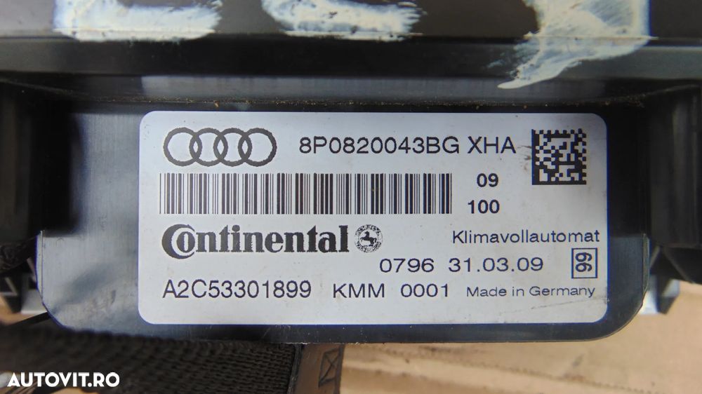 Panou clima dublu climatronic Audi A3 8P an 2008-2013 cod 8P0820043BG - 3