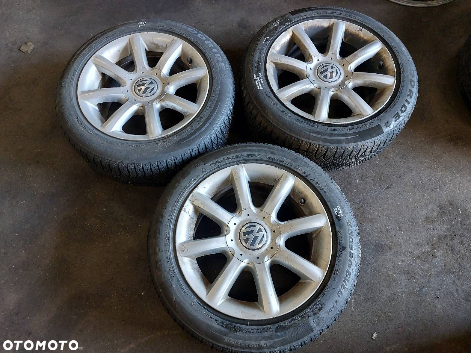 FELGI ALUMINIOWE 3 SZT 5x112 7Jx15 ET37 FI57,1 VW AUDI SKODA SEAT - 1