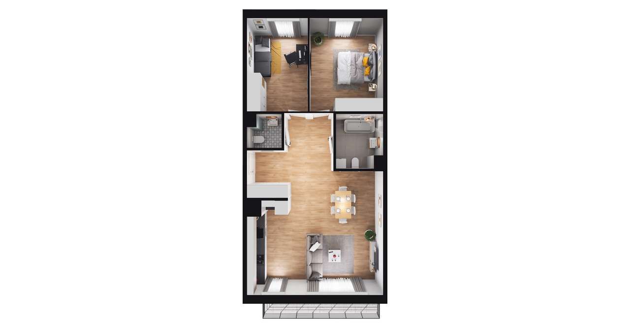 3-pokojowe mieszkanie 73m2 + balkon - Pełny obrazek: 2/23