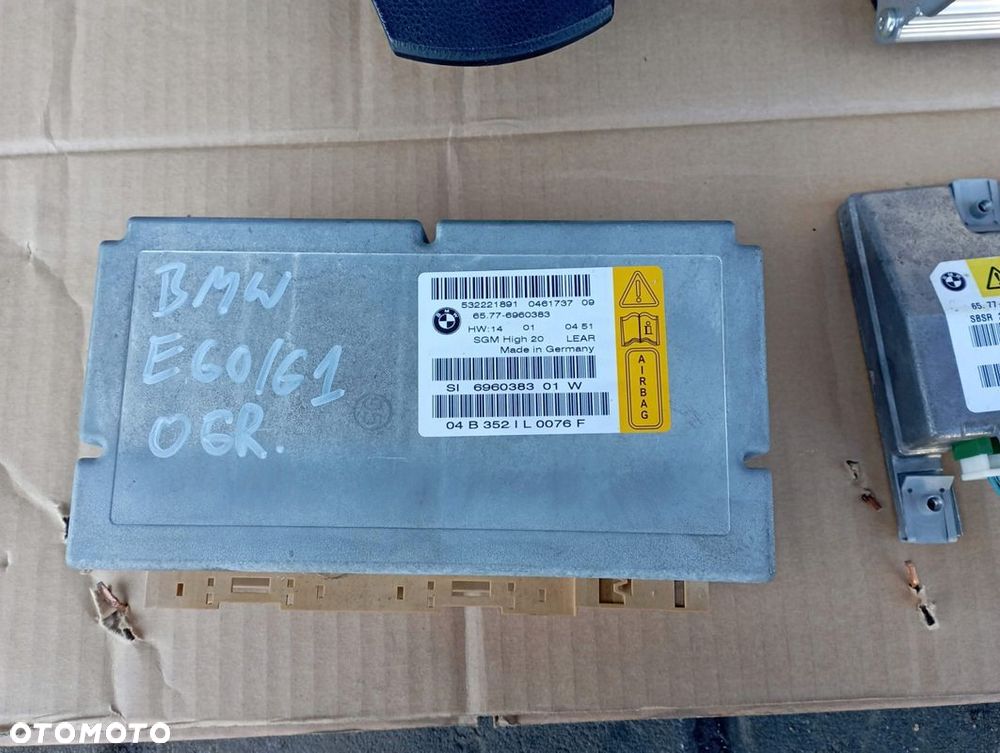 BMW E60 E61 KONSOLA AIRBAG DEMONTAŻ ORYGINAŁ PODUSZKI SENSOR PASY KOMPLET - 7