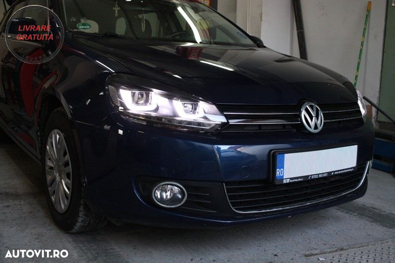 Bara Fata VW Golf VI Golf 6 (2008-2013) R20 Look cu Faruri LED Design Golf 7 3D U - livrare gratuita - 13