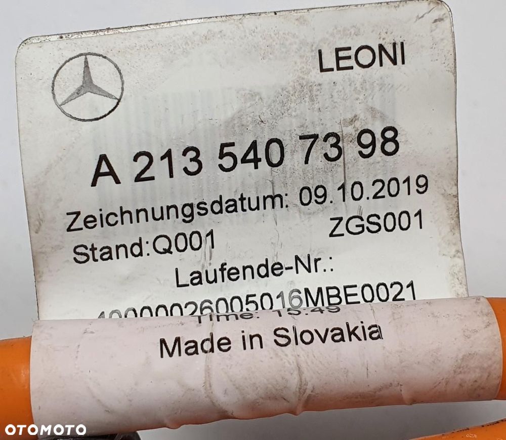 KABEL PRZEWÓD ŁADOWANIA WYSOKIEGO NAPIĘCIA MERCEDES W213 HYBRYDA 2135407398 - 4