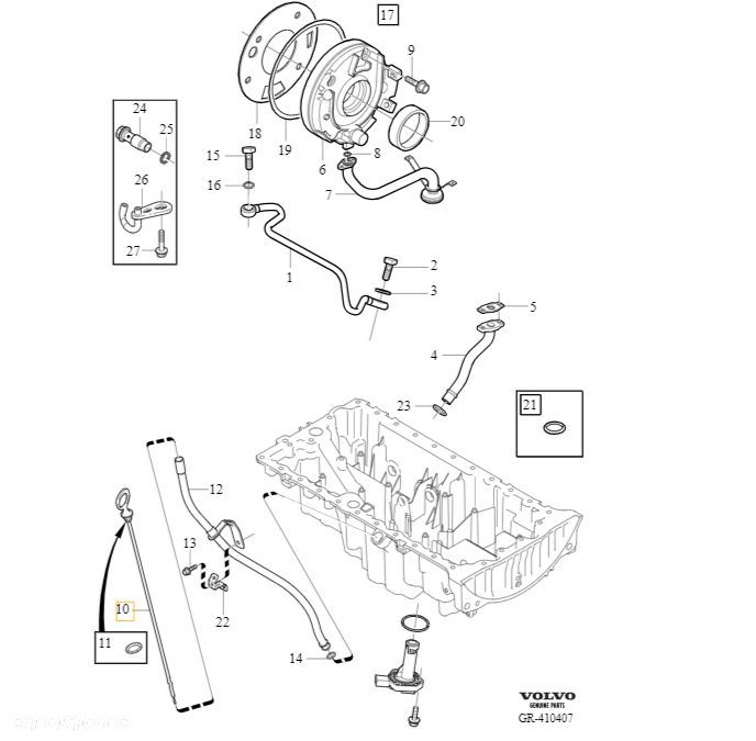 VOLVO V40 S60 V60 S80 V70 XC60 XC70 miarka bagnet poziomu oleju OE 31330383 - 3