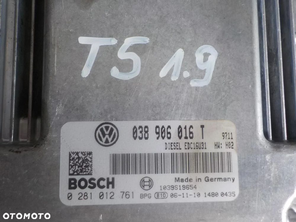 VW T5 1.9 TDI KOMPUTER STEROWNIK 038906016T - 2