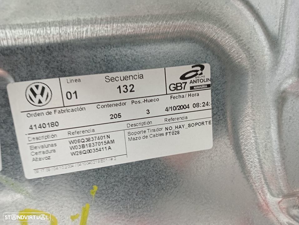 ELEVADOR DE VIDRO FRONTAL ESQUERDO VOLKSWAGEN POLO 2005 -6Q2959802A - 8