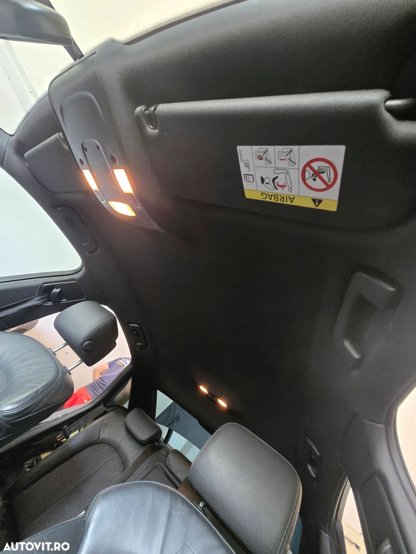 Plafon S Line Negru Complet Audi A6 C7 4G Berlina Fara Trapa Cu Stalpi Parasolare Plafoniera Manere - 1