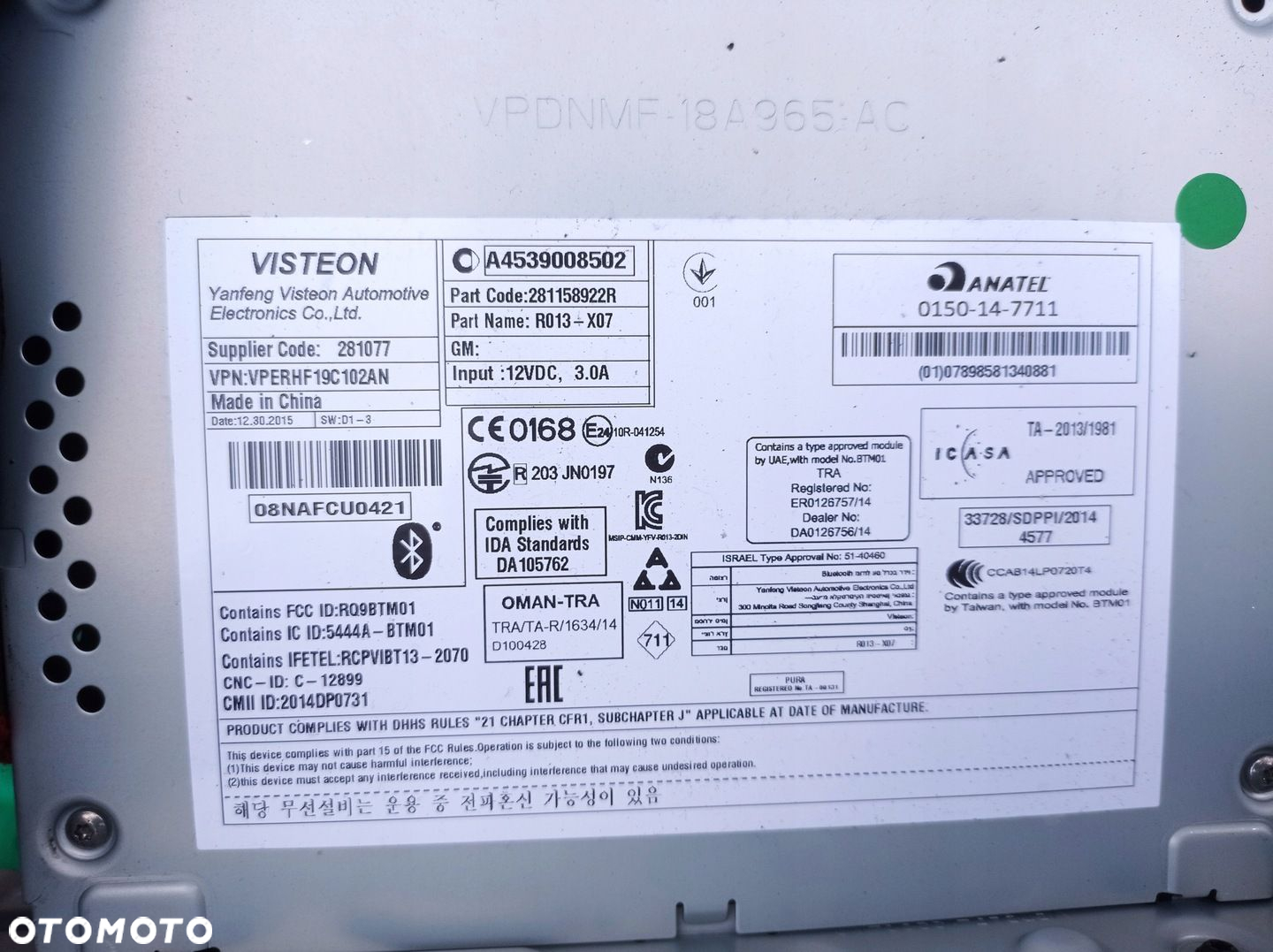 Radio Smart FORFOUR II 453 281158922R - 3