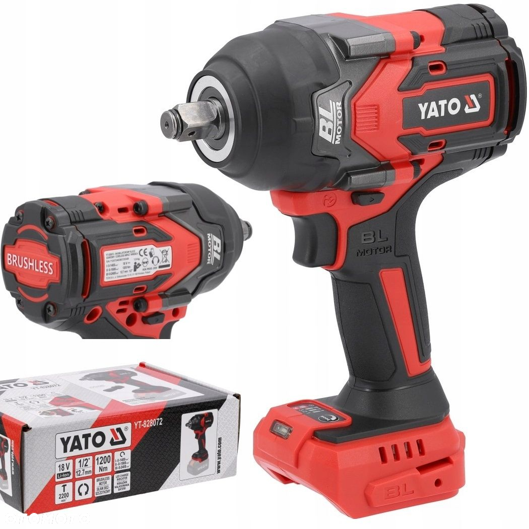 YATO KLUCZ UDAROWY AKUMULATOROWY BEZSZCZOTKOWY 18V 1200NM 1/2 ZAKRĘTARKA - 13